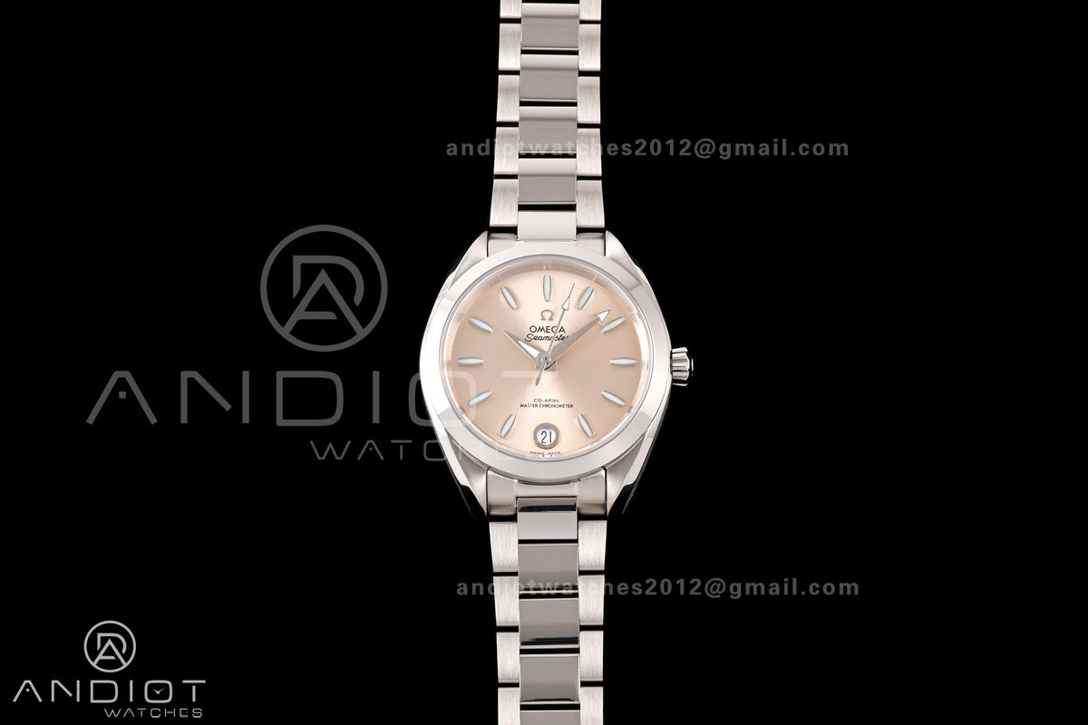 Aqua Terra Shades 34mm SS VRSF Best Edition Gold Dial on SS Bracelet A8800